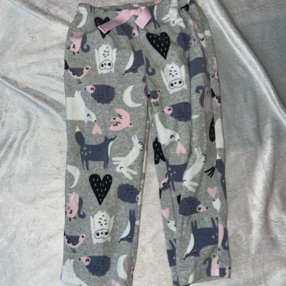 Carters pajama bottoms,‎ gray with wildlife pictured, toddler size 3T